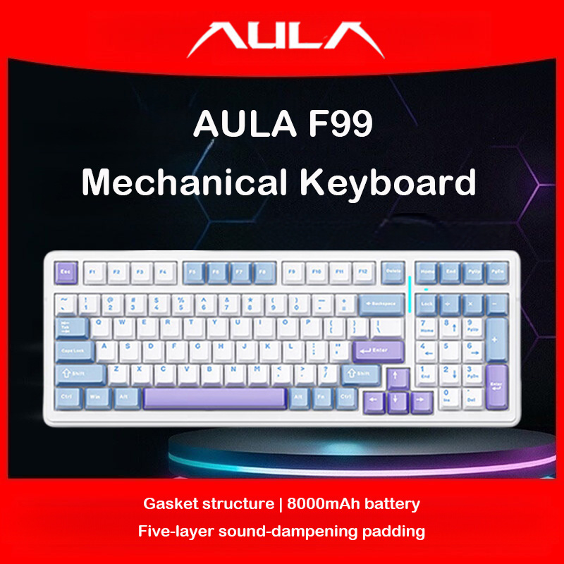 Gaming Keyboard No Rgb - Keyboard Mekanik AULA F99, Tiga Mode